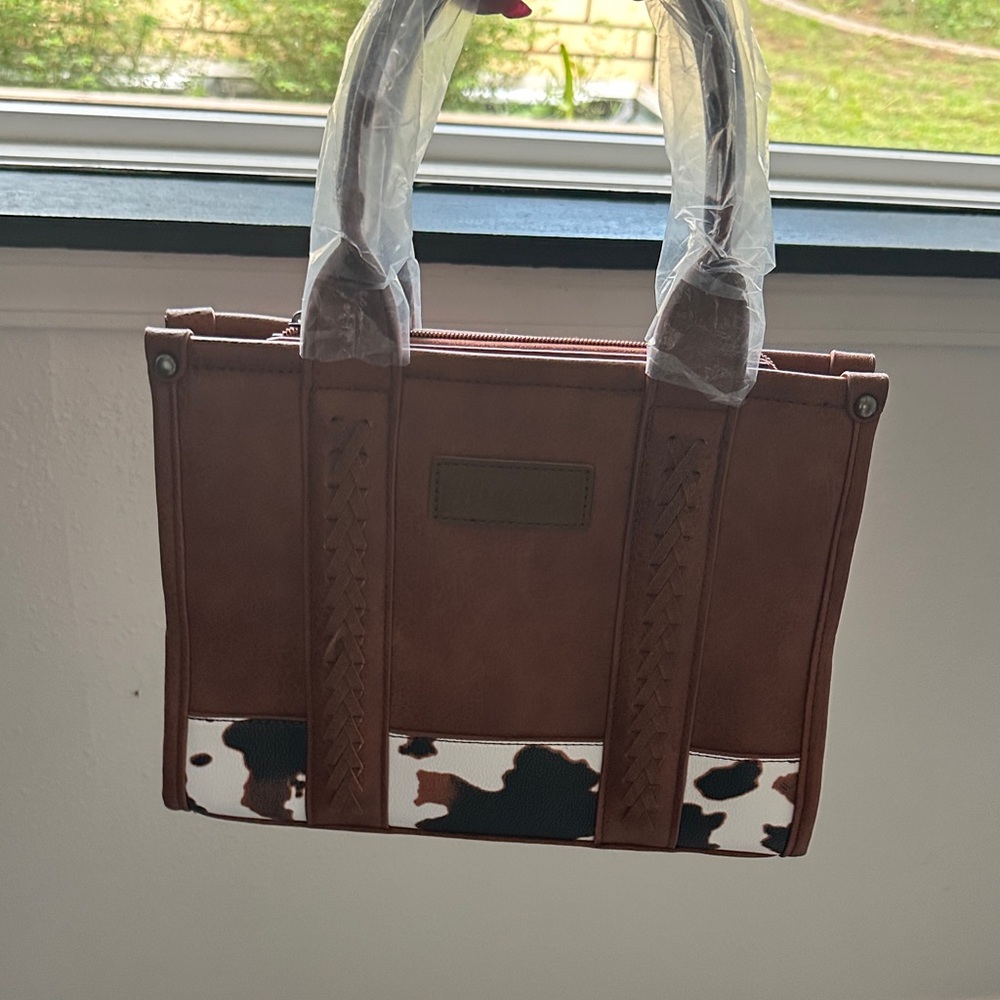 Wrangler Brown and Cow Print Women's Tote